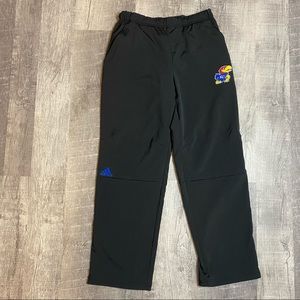 Adidas NCAA Men's Kansas Jayhawks Team Logo Climalite Woven Pant, Black Size L